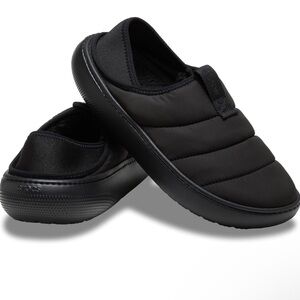 CROCS unisex Black Quilted puff moc